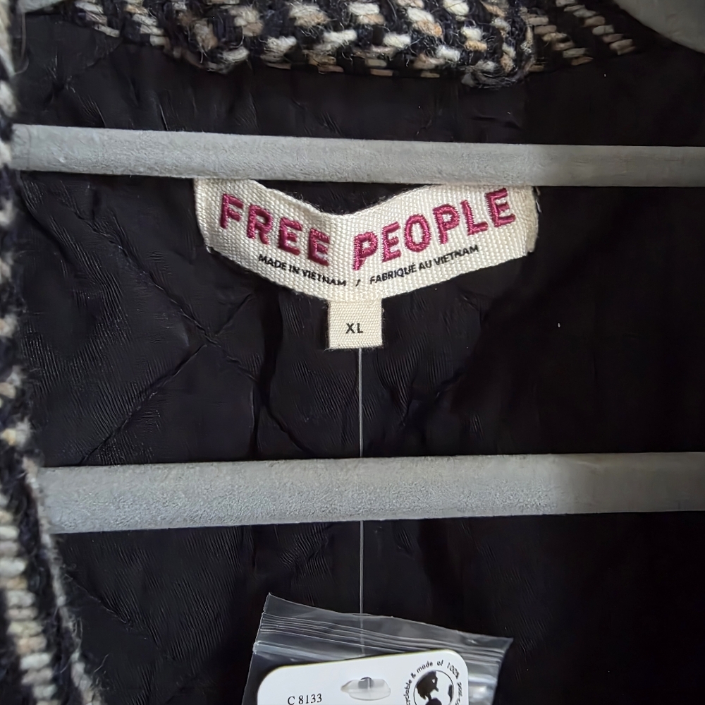 NWT Free People Ari Herringbone Peacoat - Picture 9 of 12